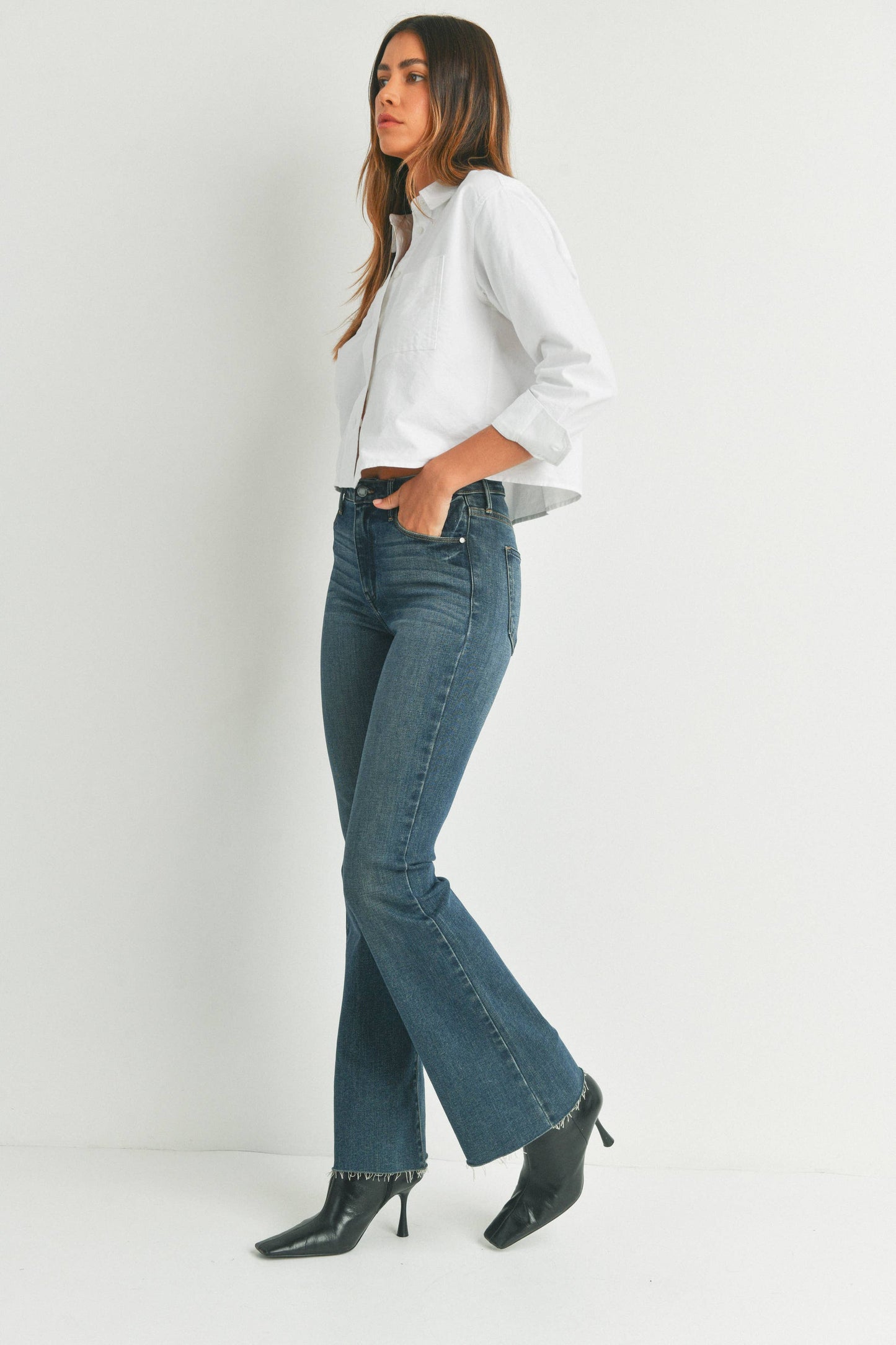 Darla -High Rise Scissor Cut Flare Jeans