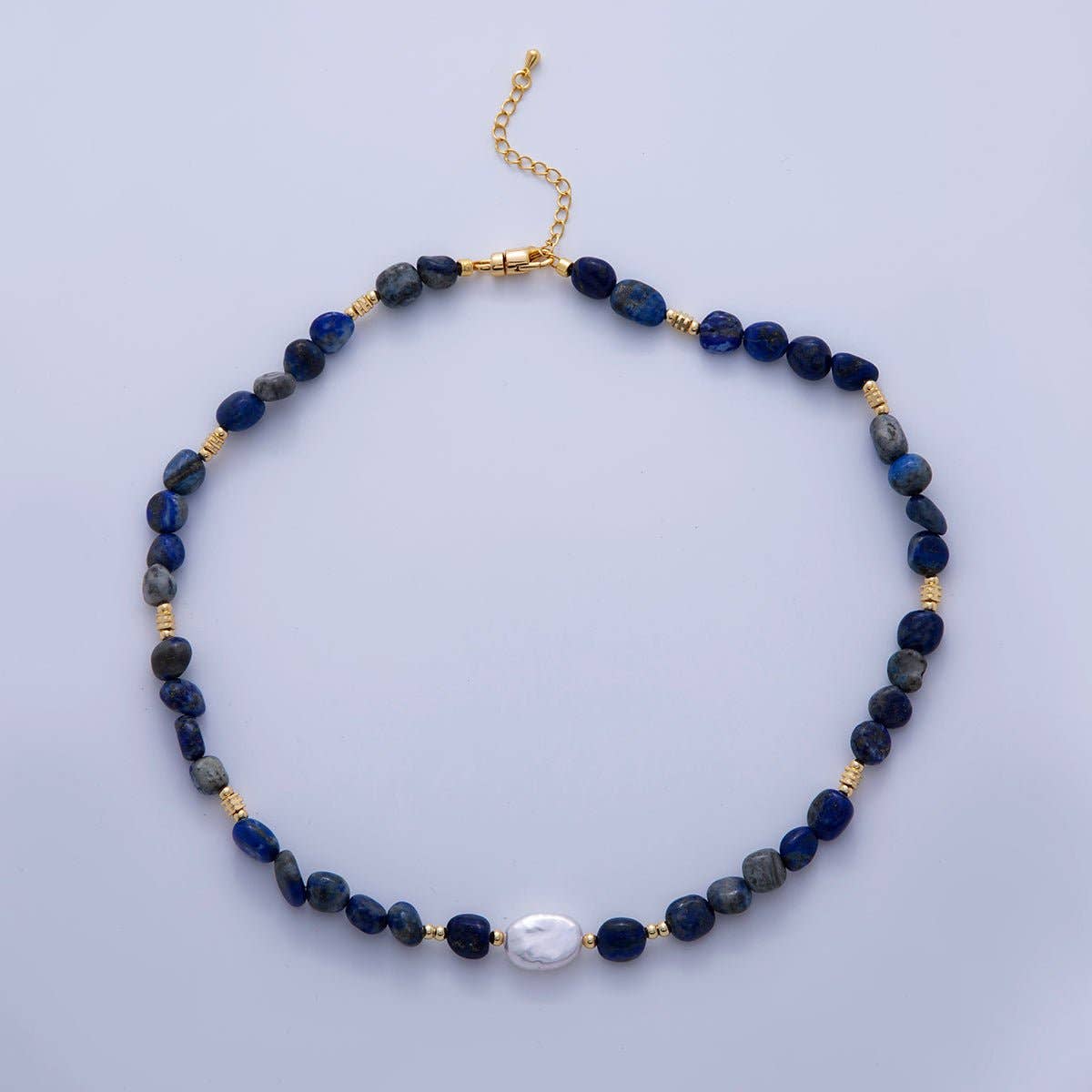 Lapis + Pearl Necklace