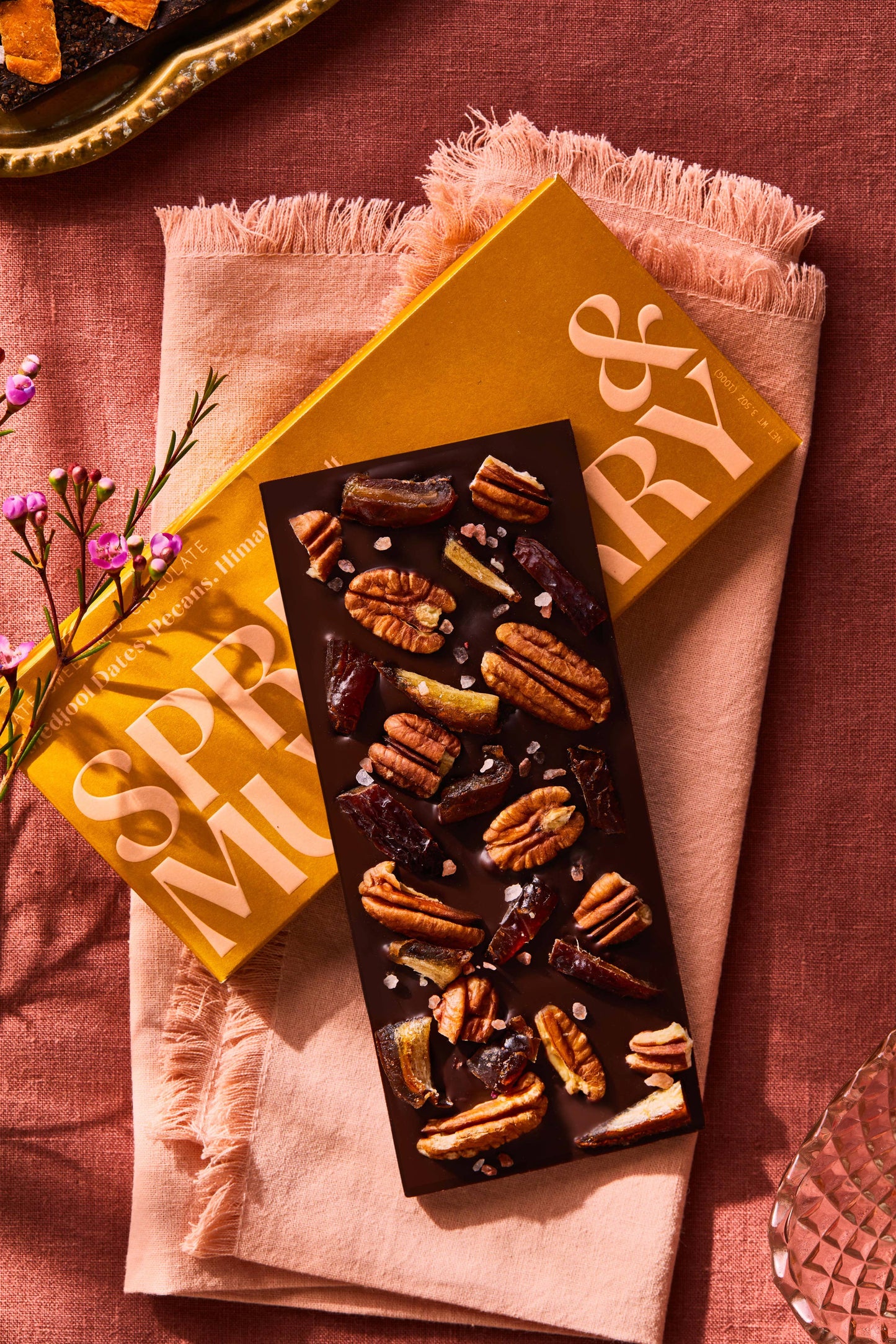 Medjool Date, Pecan, Salt Date-Sweetened Dark Chocolate