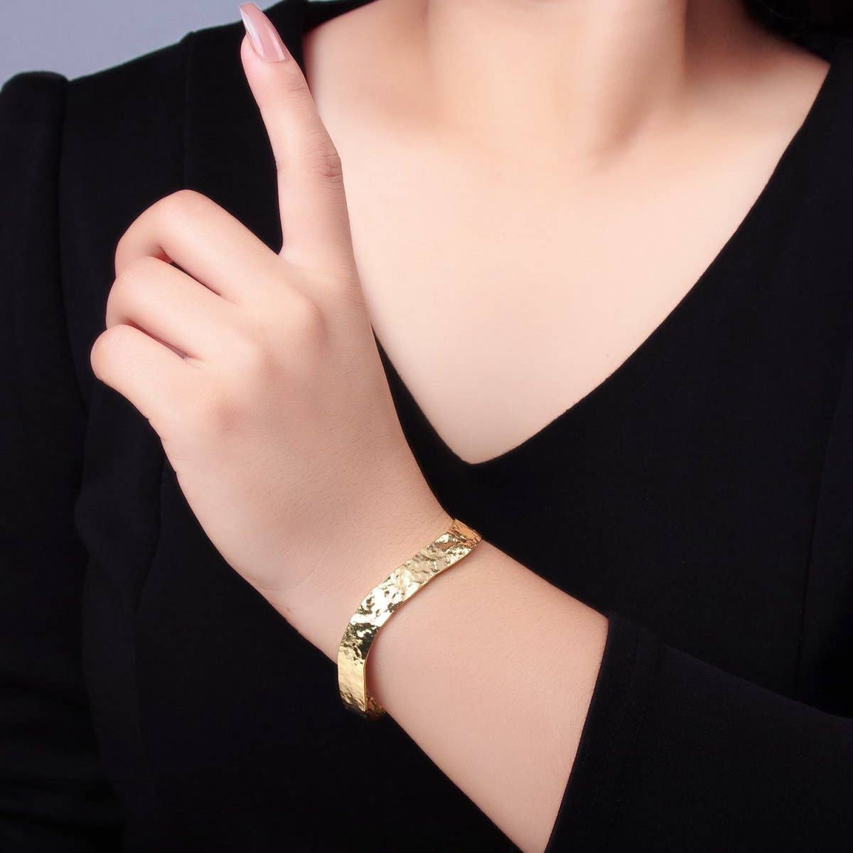 Hammered Band Cuff Bracelet