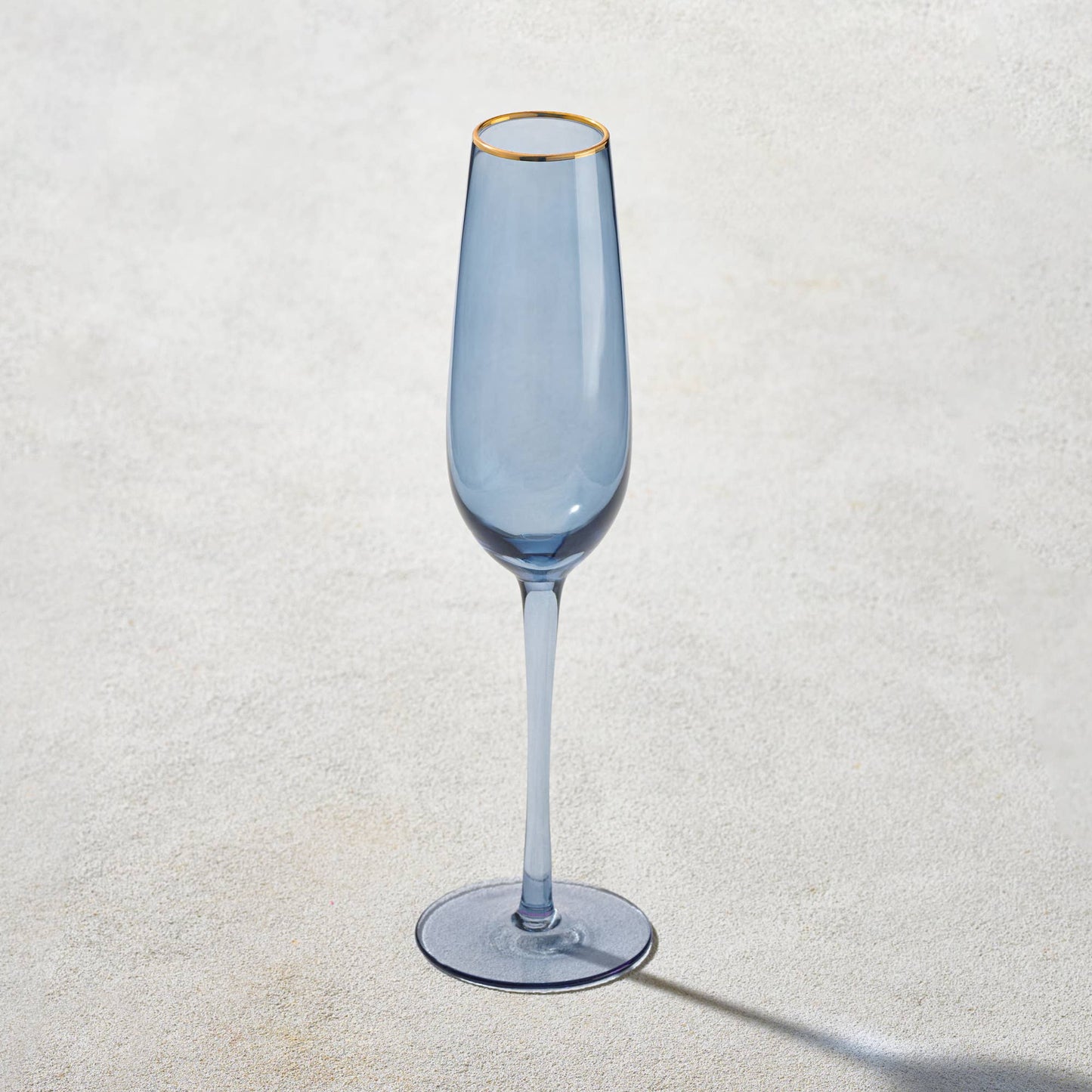 Platinum Blue Gold Rim Champagne Flute 8.5oz