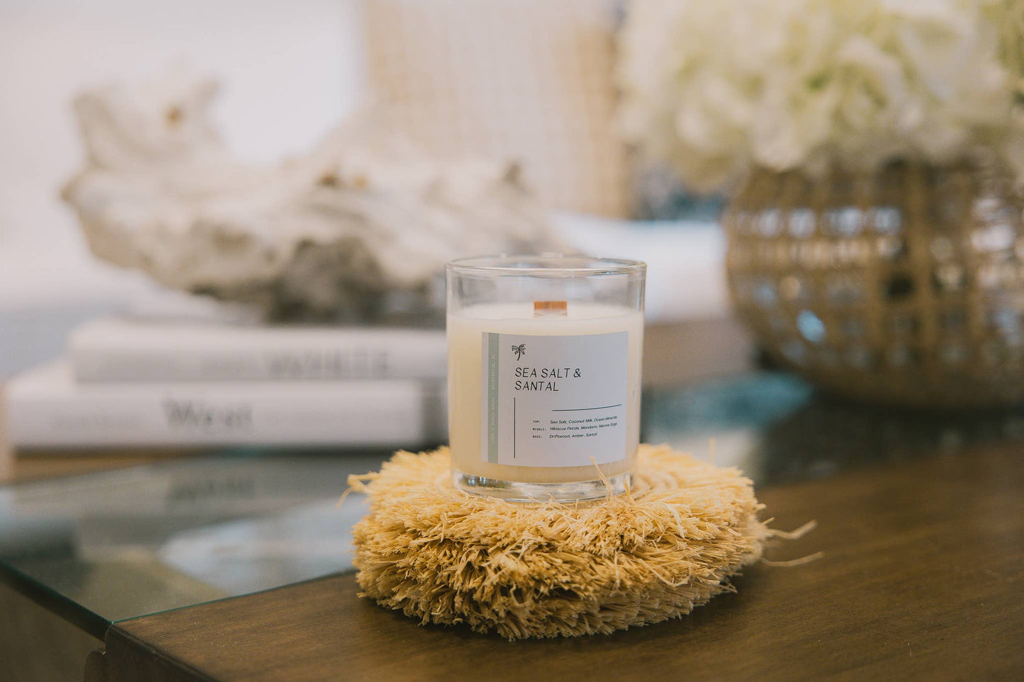 Sea Salt & Santal | Luxury Coastal Wood Wick Candle