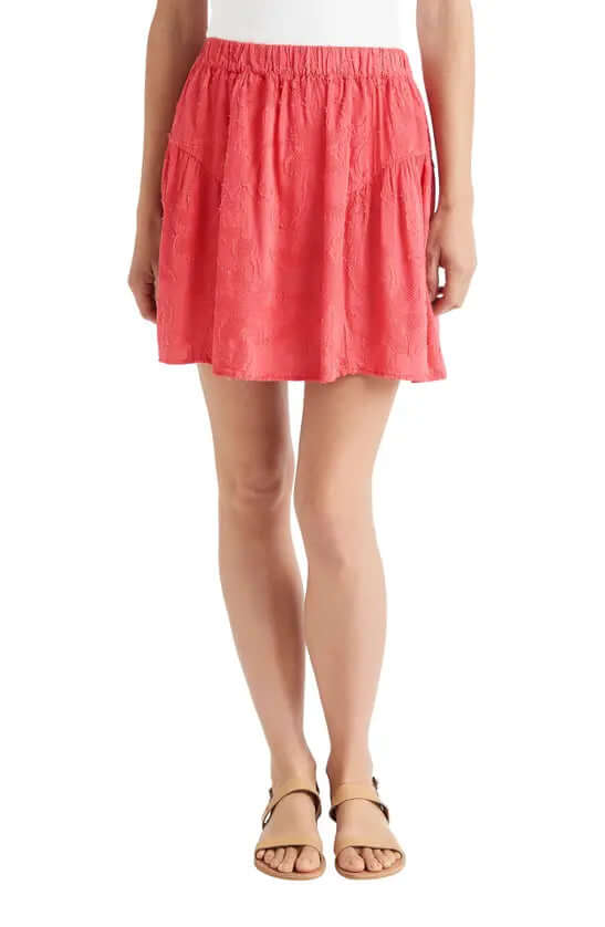 Jamie Jacquard Skirt- Guava