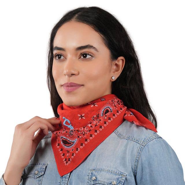 Ciao Paisley Cotton Bandana - Persimmon