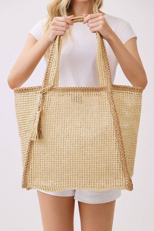 Aloha Woven Straw Beach Bag