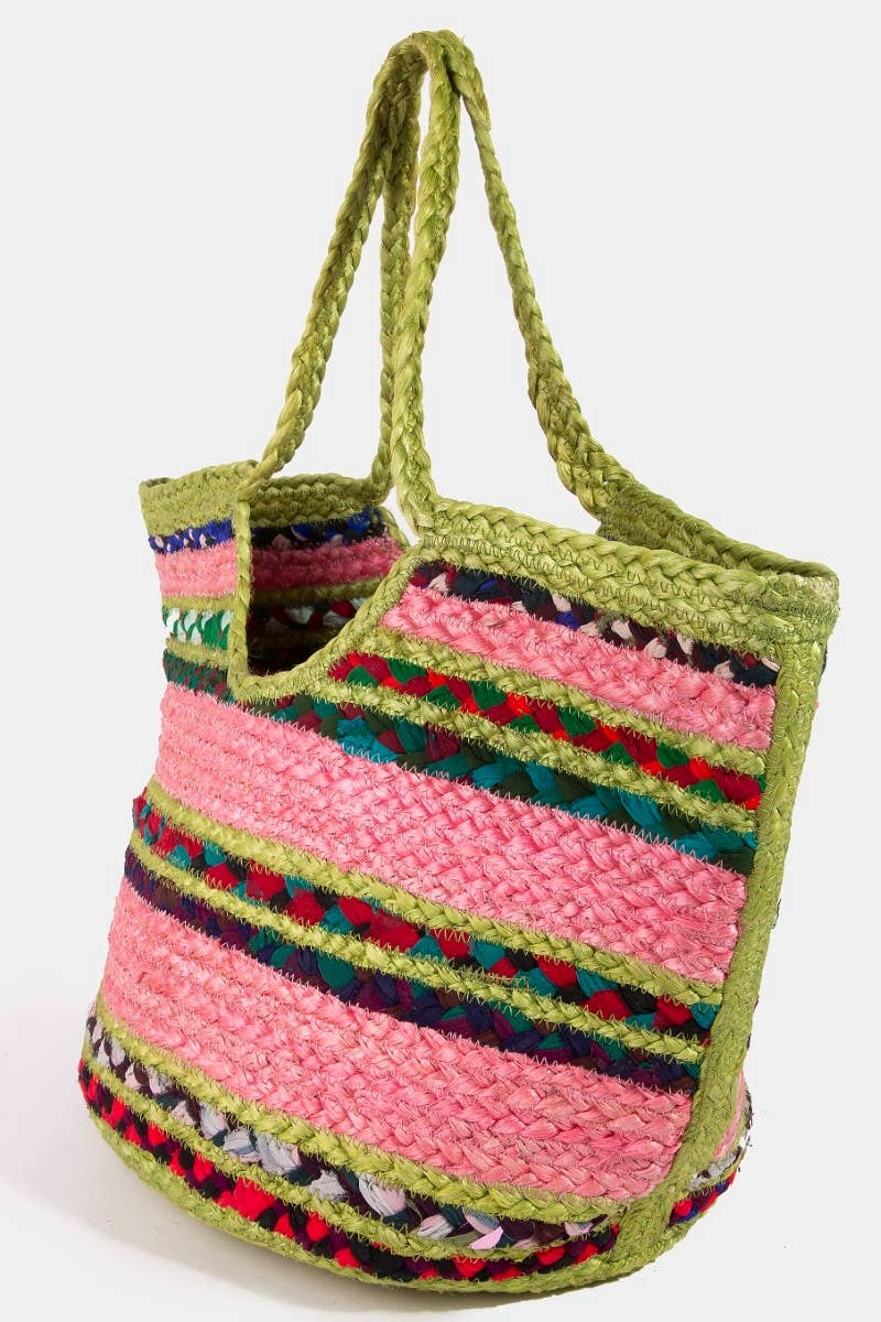 Tropical Bloom Jute Tote Bag