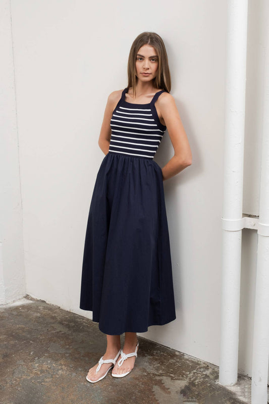 Lora Knit Midi Dress | Navy