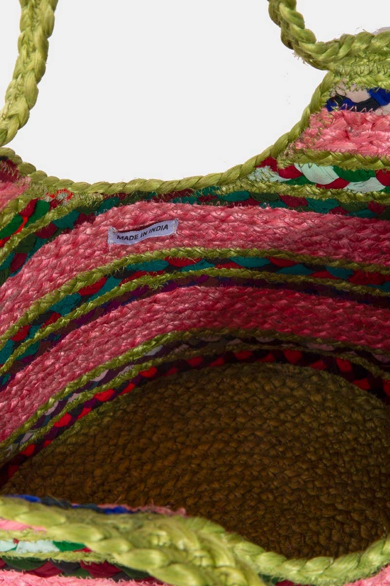 Tropical Bloom Jute Tote Bag