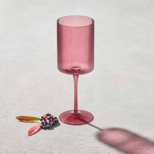 Malibu Ribbed Coupe Glass | Plum