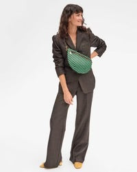Grande Fanny | Mint Opal / Black Woven Zig Zag