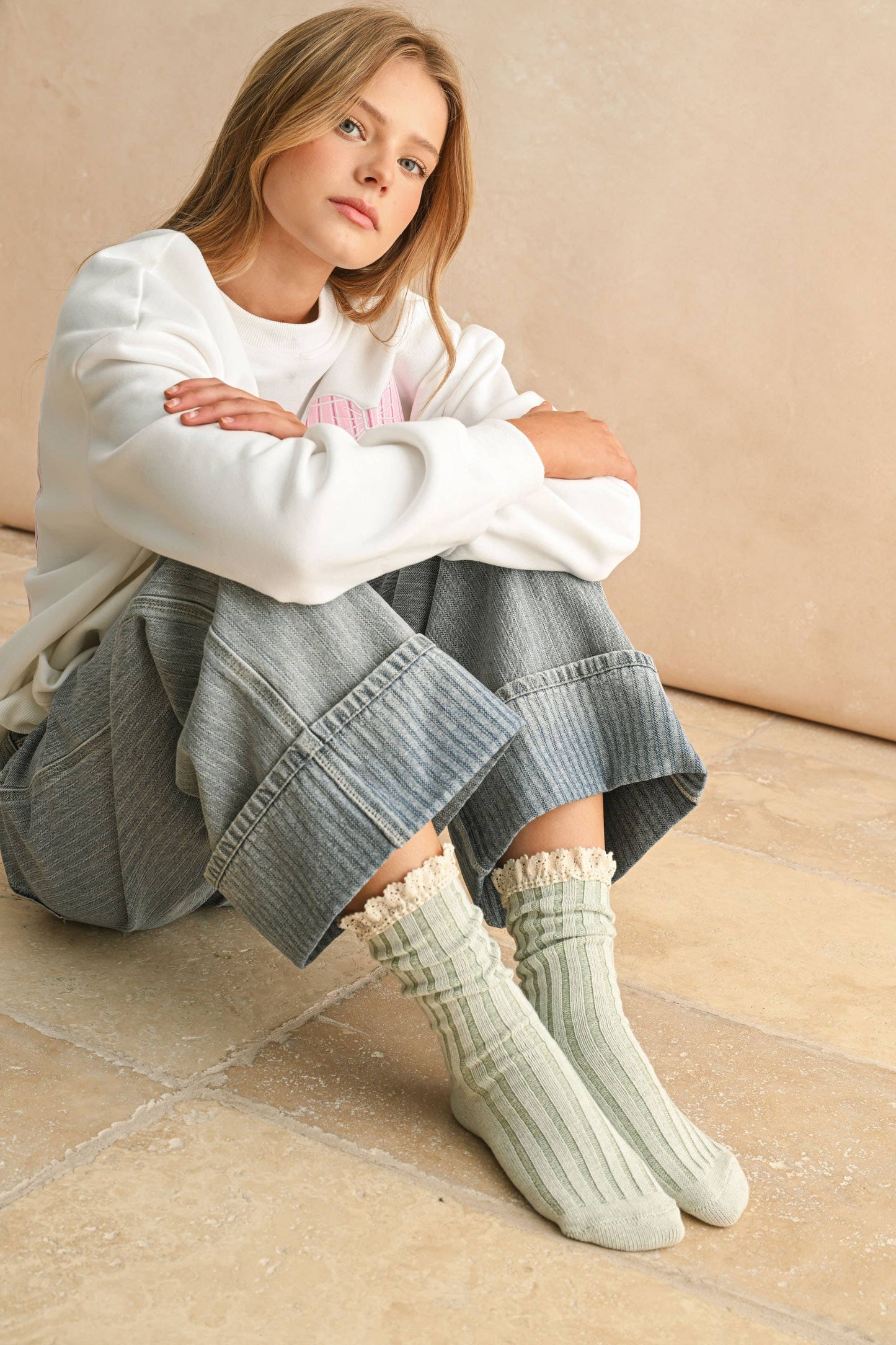 Clara Crochet Trim Socks