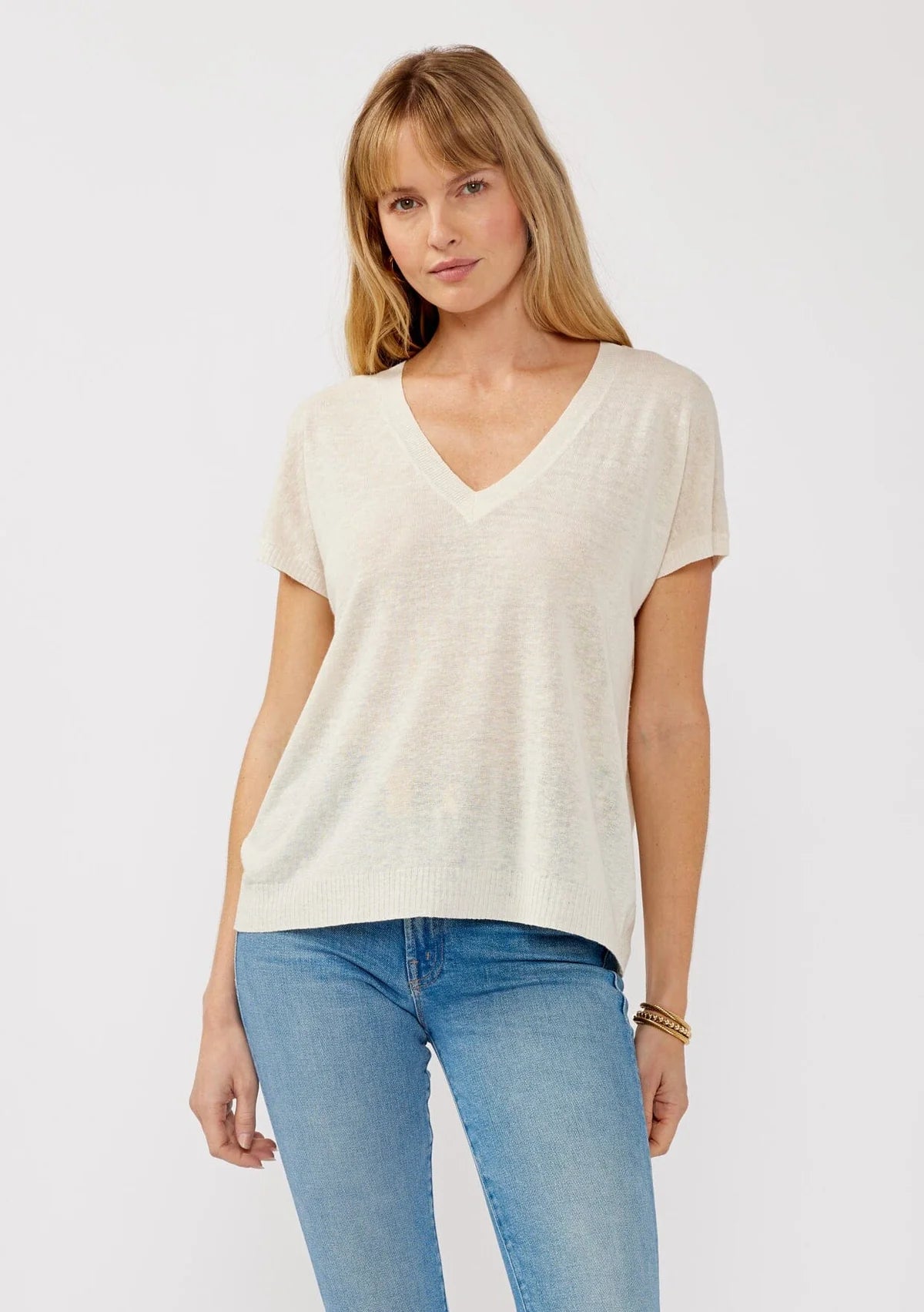 Gabby Linen Tee | Vanilla