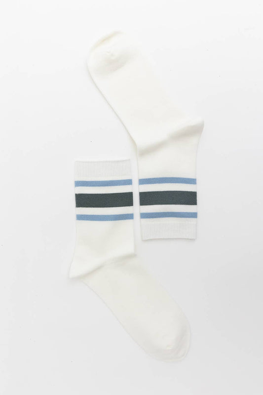 Retro Stripe Style Crew Socks - Classic with Color