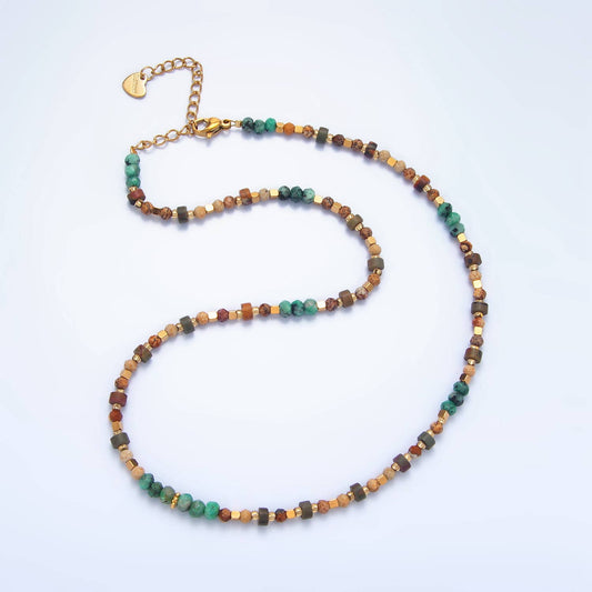 Turquoise Citrine Beaded Necklace