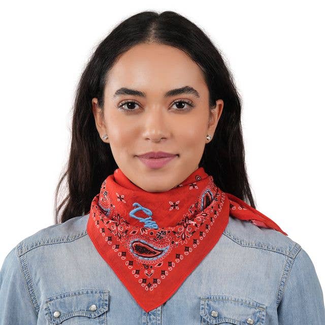 Ciao Paisley Cotton Bandana - Persimmon