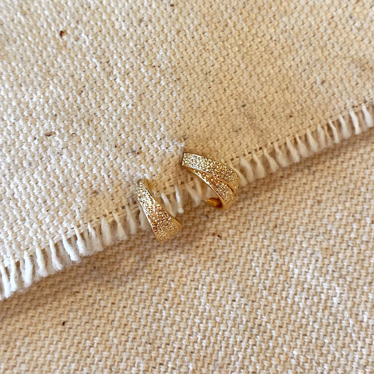 Gold Filled Mini Double Wire C-Hoop Earrings