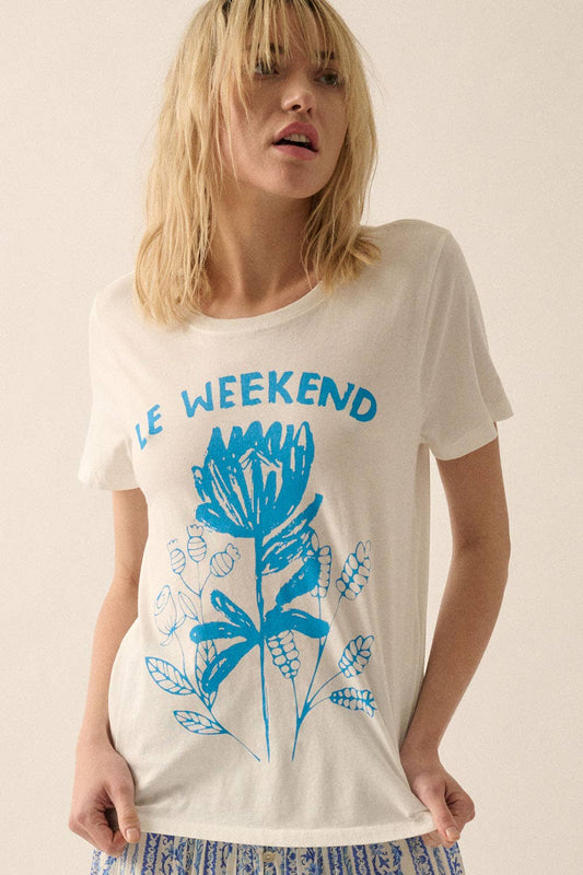 Garment-Washed Le Weekend Graphic Tee