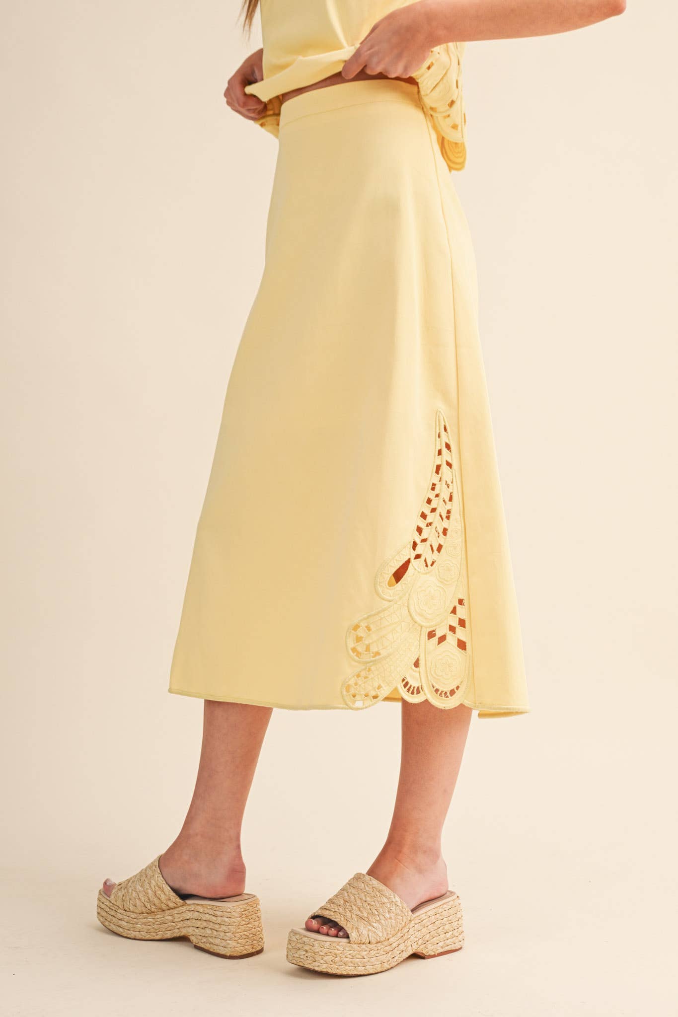 Melinda Lace Tank and Skirt Set | Lemon