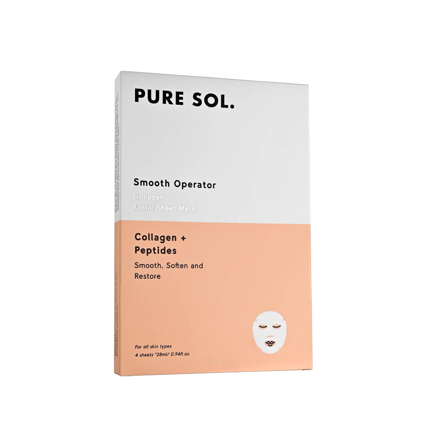PURE SOL. Smooth Operator Beauty Collagen Sheet Mask
