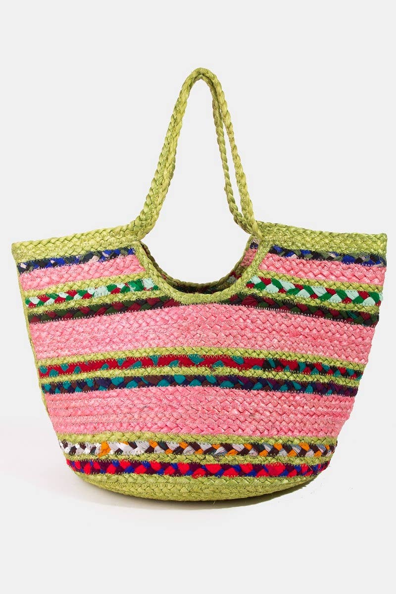 Tropical Bloom Jute Tote Bag