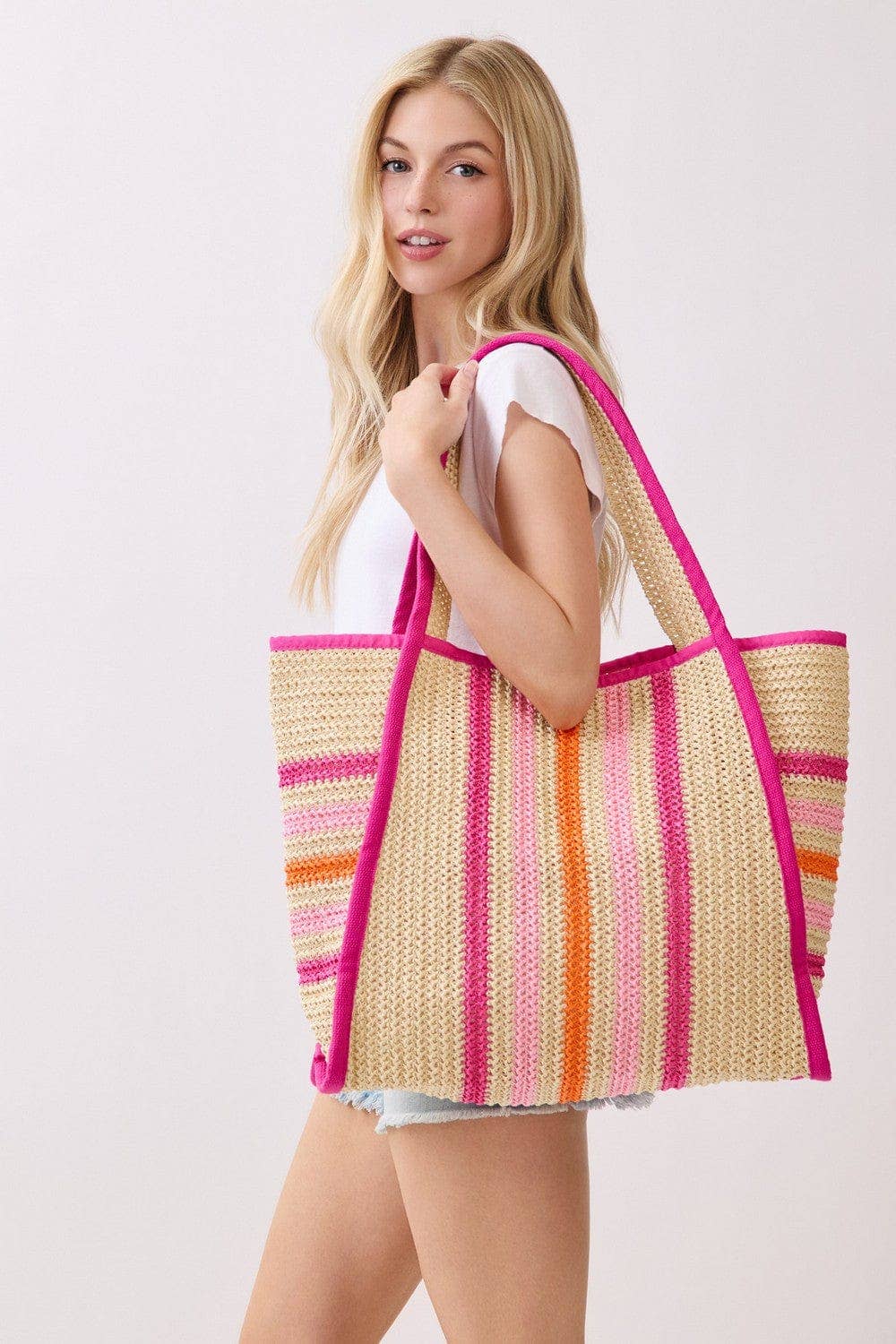 Juliet Multi Color Straw Beach Bag