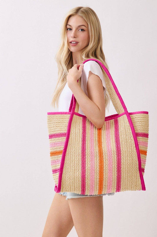 Juliet Multi Color Straw Beach Bag
