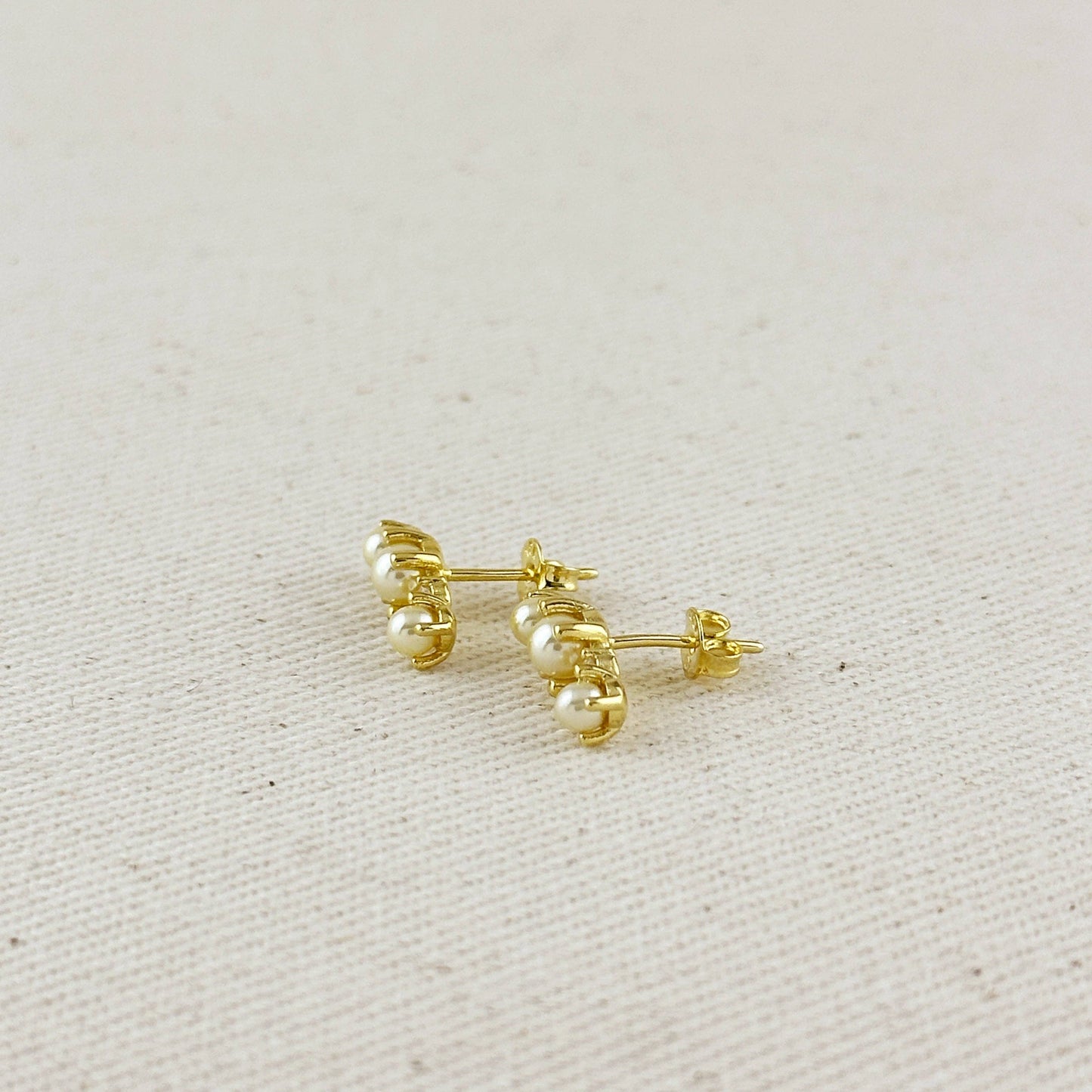 18k Gold Filled Pearl & Crystal Earrings