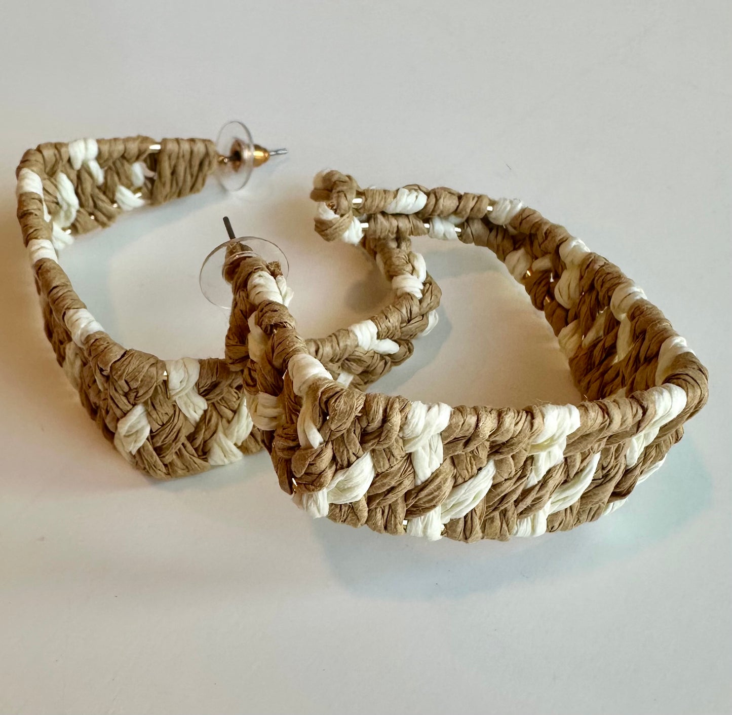 Raffia Square Hoops