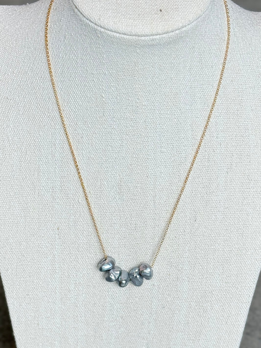 Silver Tide Pearl Necklace