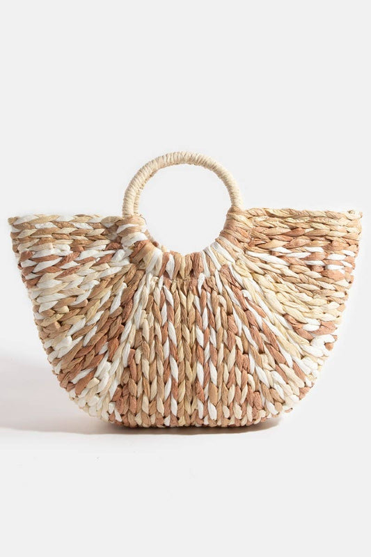 Colorful Straw Braided Hand Bag