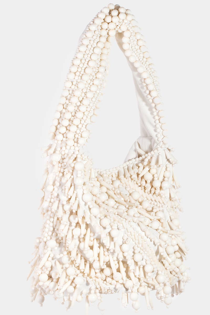 Assorted Cluster Beaded Bucket Bag
