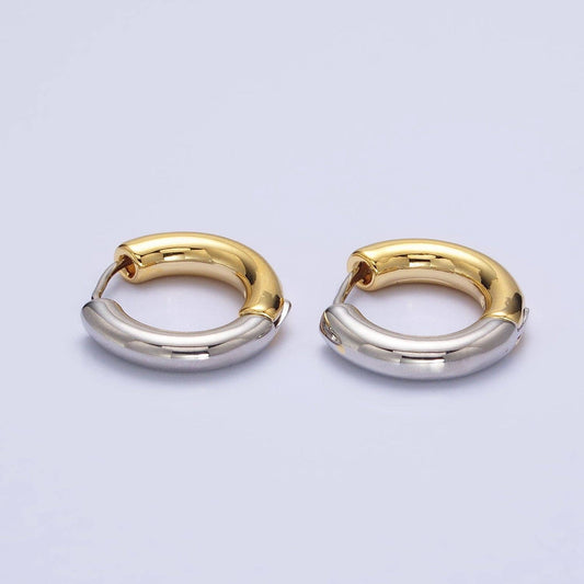Mixed Metal Statement Huggie
