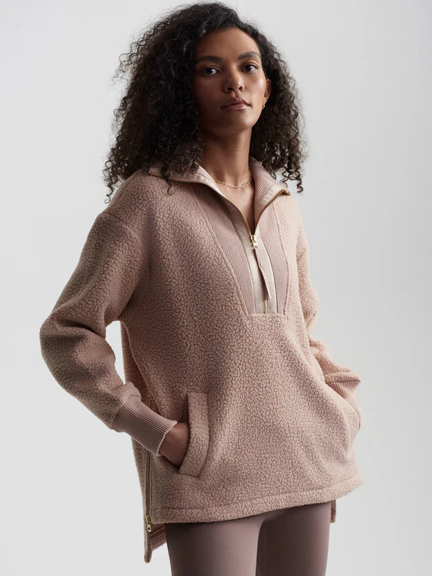Wallace Half Zip Fleece | Blush Tan