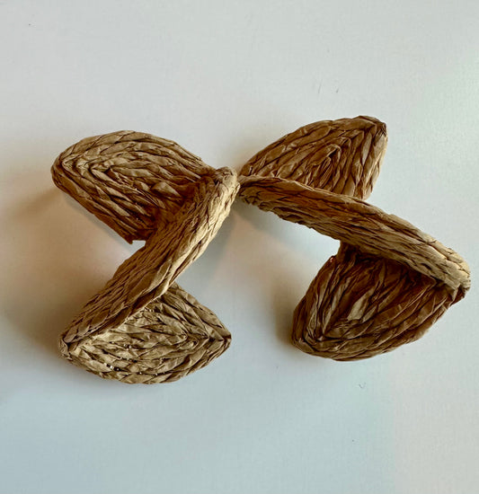 Raffia Twist Earrings | Dark Beige