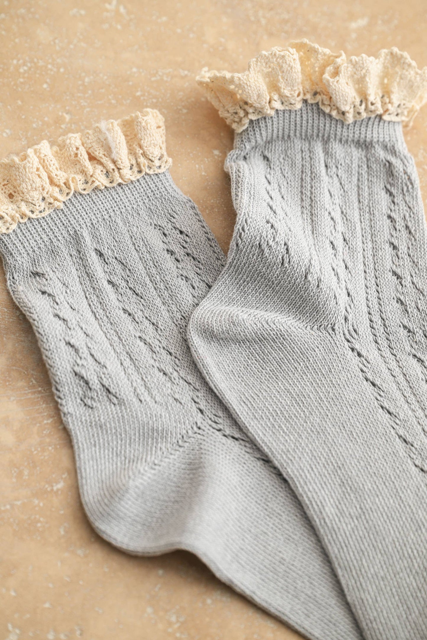 Deedee Pointelle Crochet Trim Sock