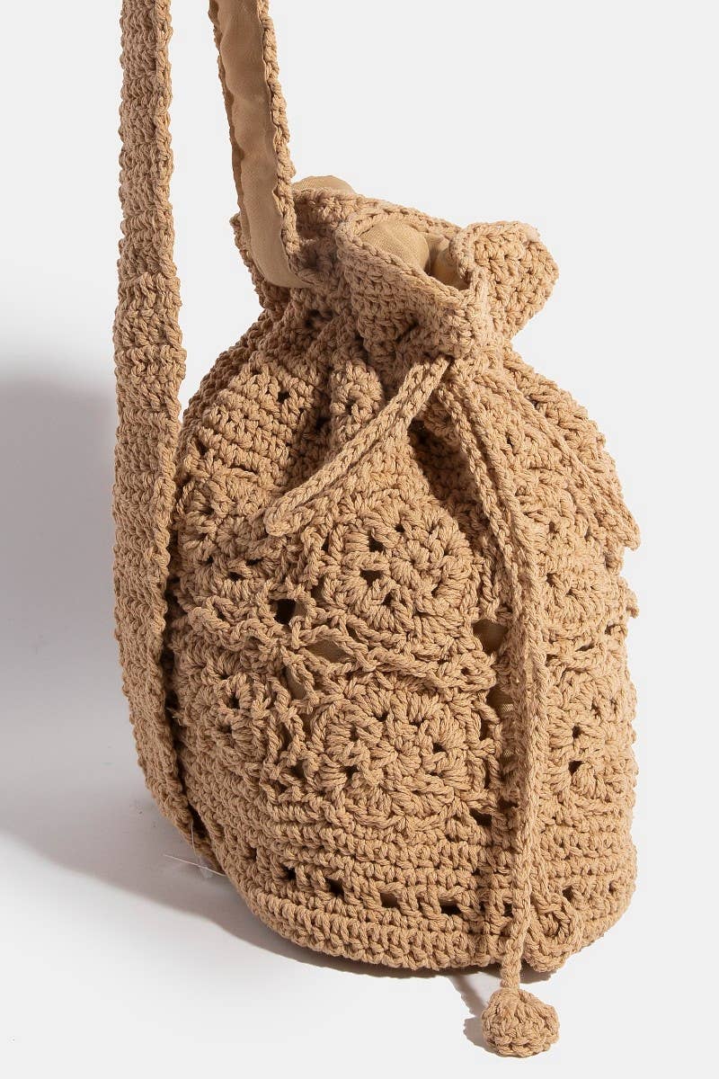 Intricate Braided Single Strap Drawstring Bag
