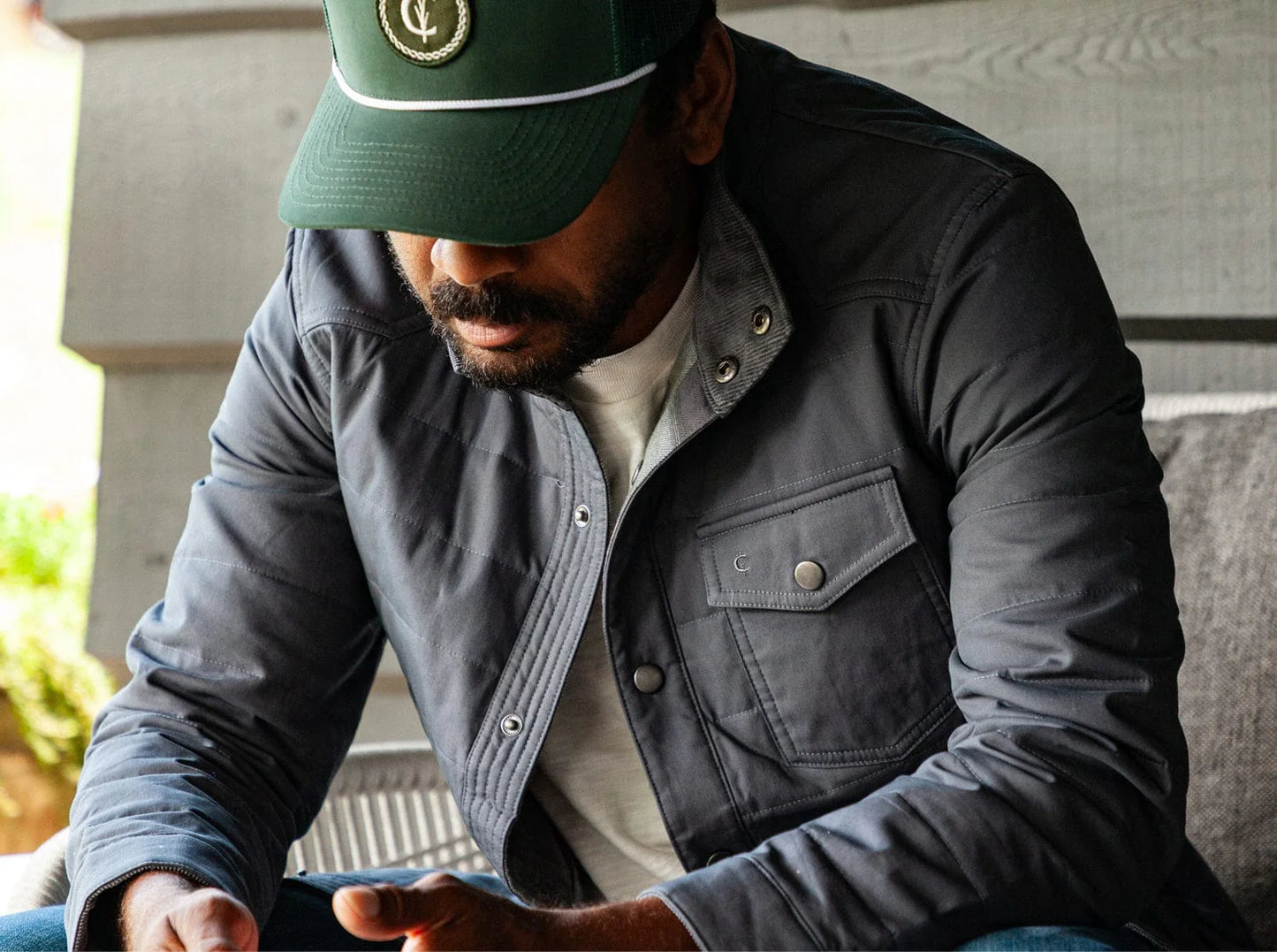 Quilted Wax Jacket | Slate