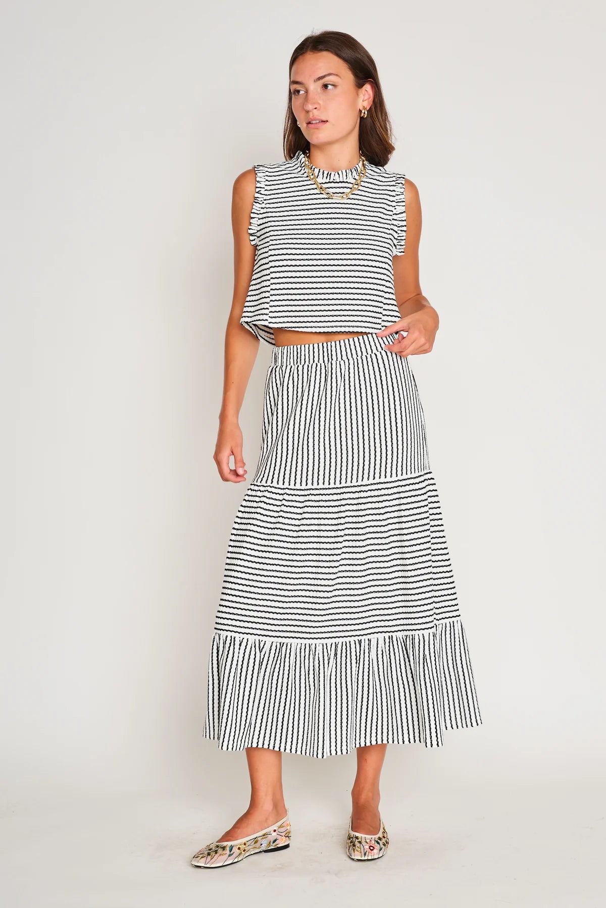 Black and White Stripe Tank