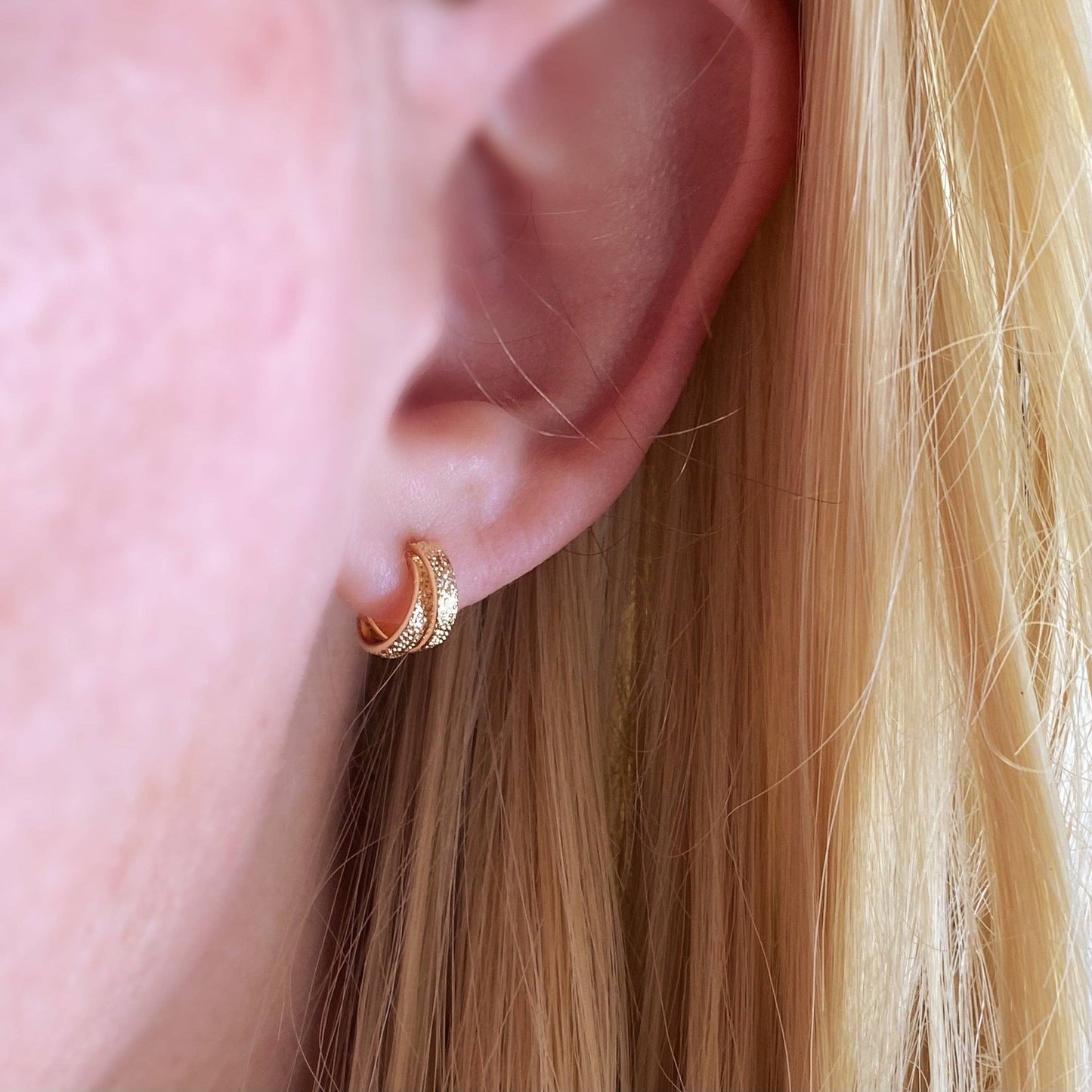 Gold Filled Mini Double Wire C-Hoop Earrings