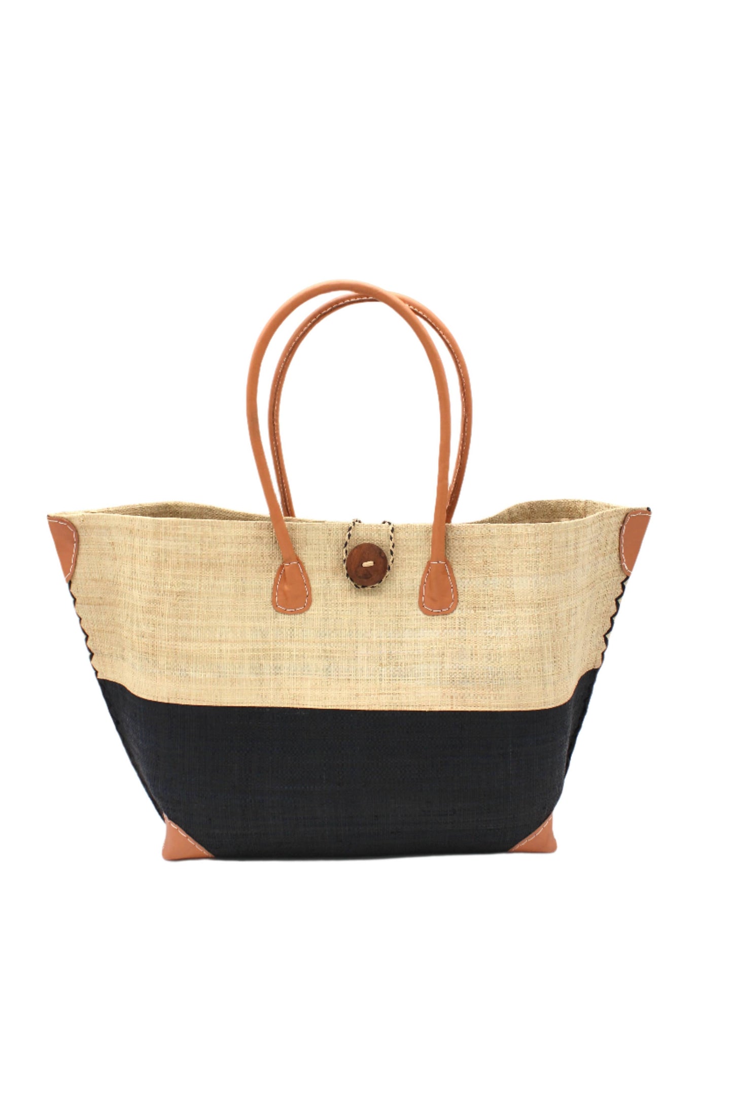 Monterey Two Tone Straw Tote Bag