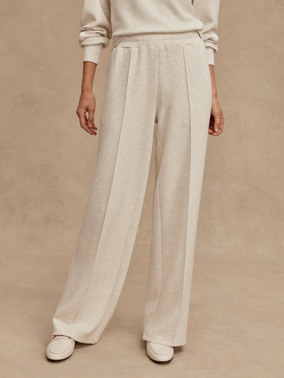 The Wide Leg Pant 28” | Ivory Marl