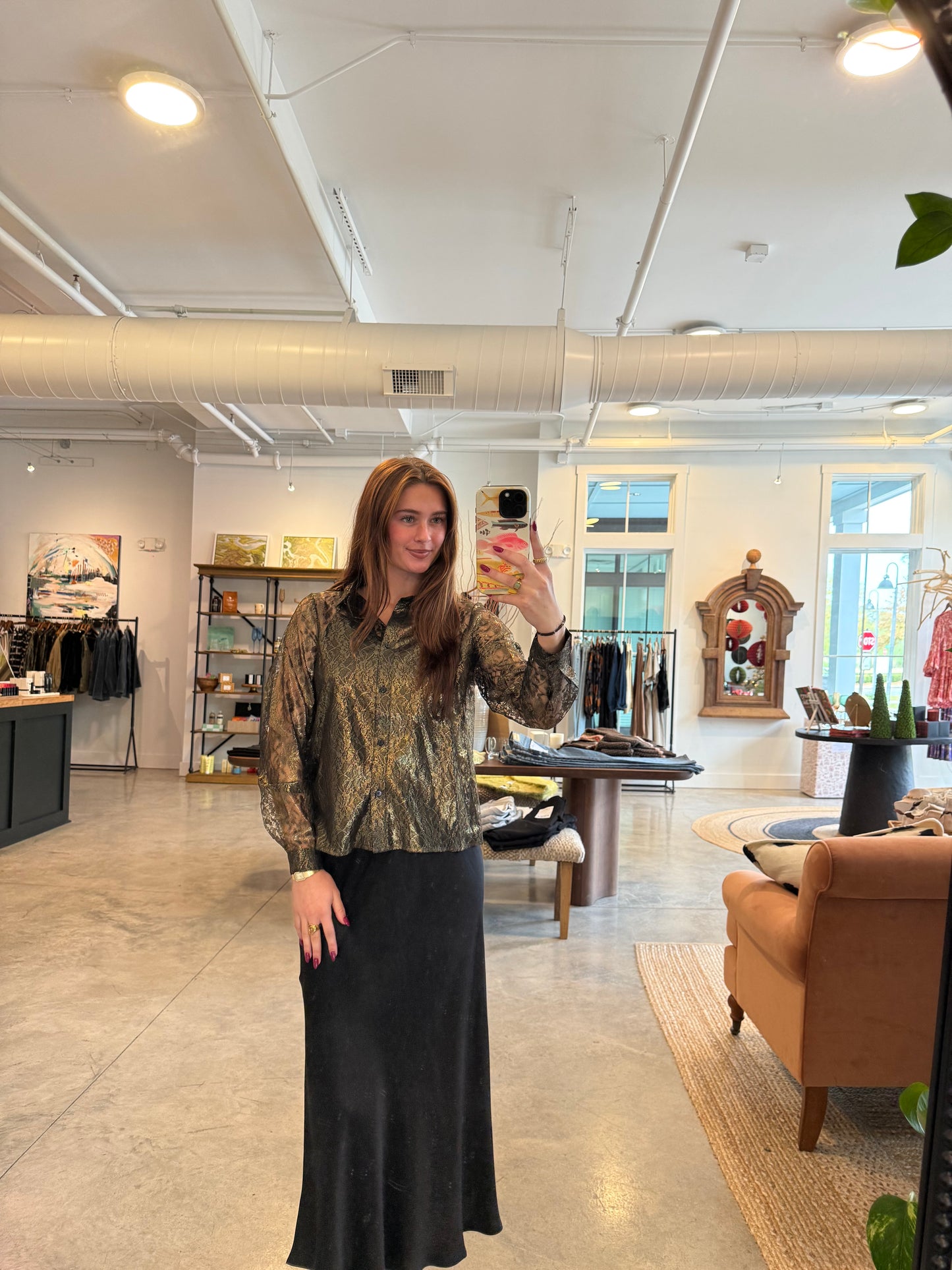 Charlie Satin Skirt | Black