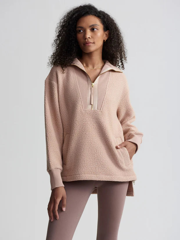Wallace Half Zip Fleece | Blush Tan