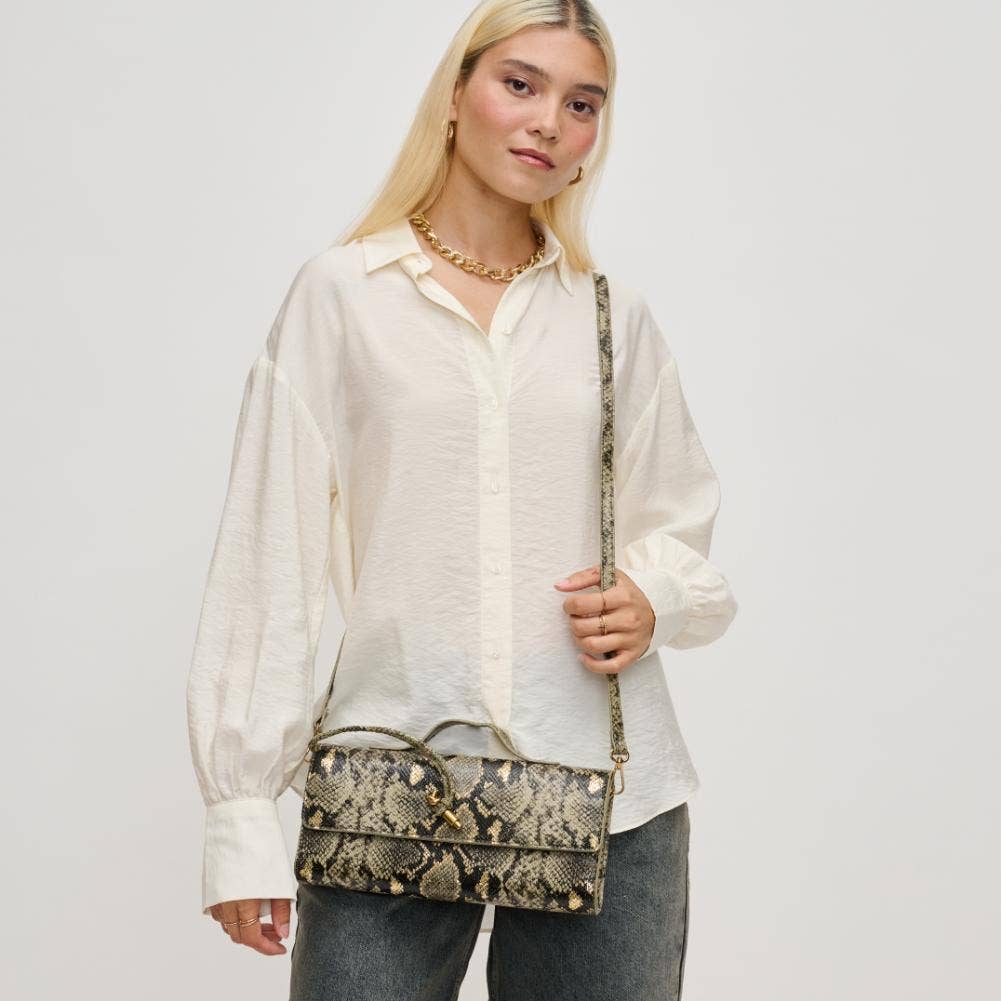 Ada Animal Print East West Clutch Crossbody