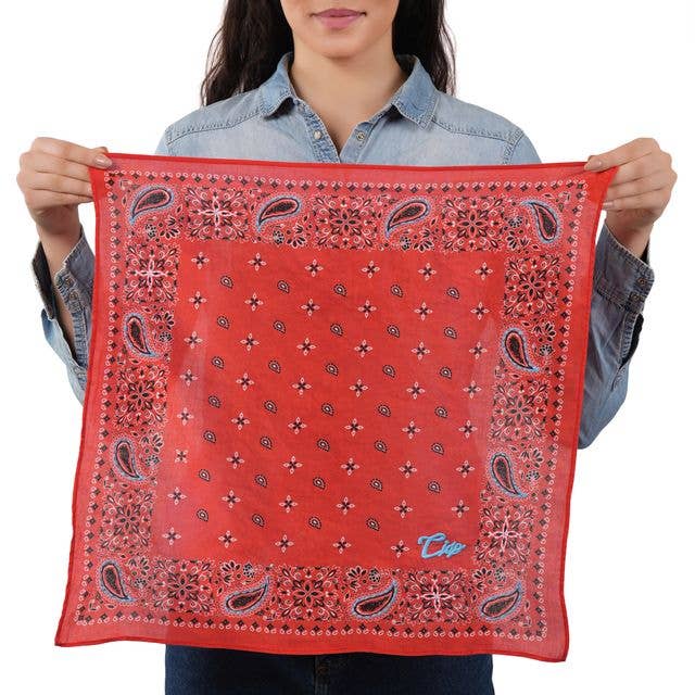 Ciao Paisley Cotton Bandana - Persimmon