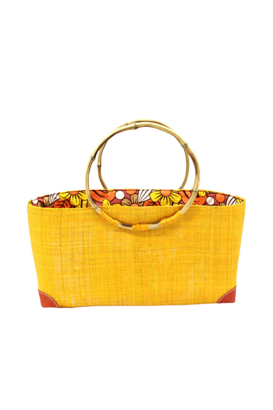 Bebe Straw Handbag with Bamboo Handles
