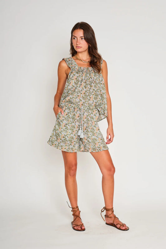 Alexi Top | Floral Block Print