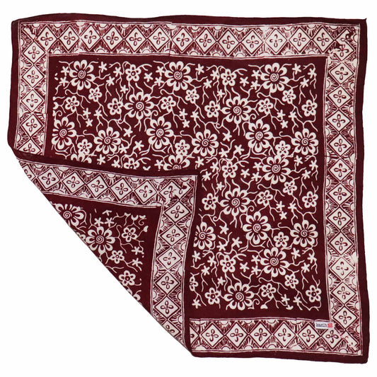 Hand Dyed Batik Bandana | Maroon Bliss