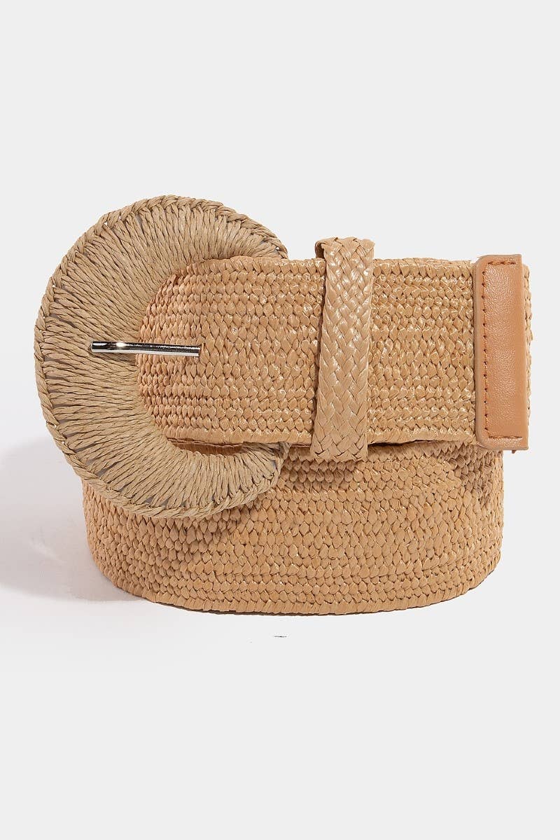 Large Braided Buckle Elastic Belt