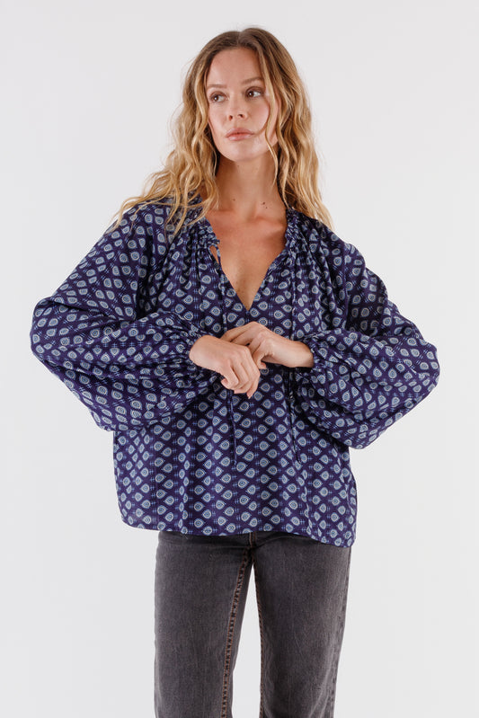 Adayha Blouse| Navy